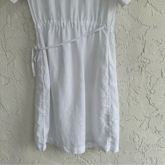 ATHLETA Playa Wrap Dress Women Size 2 White Linen Beachy Coverup - Picture 9 of 12
